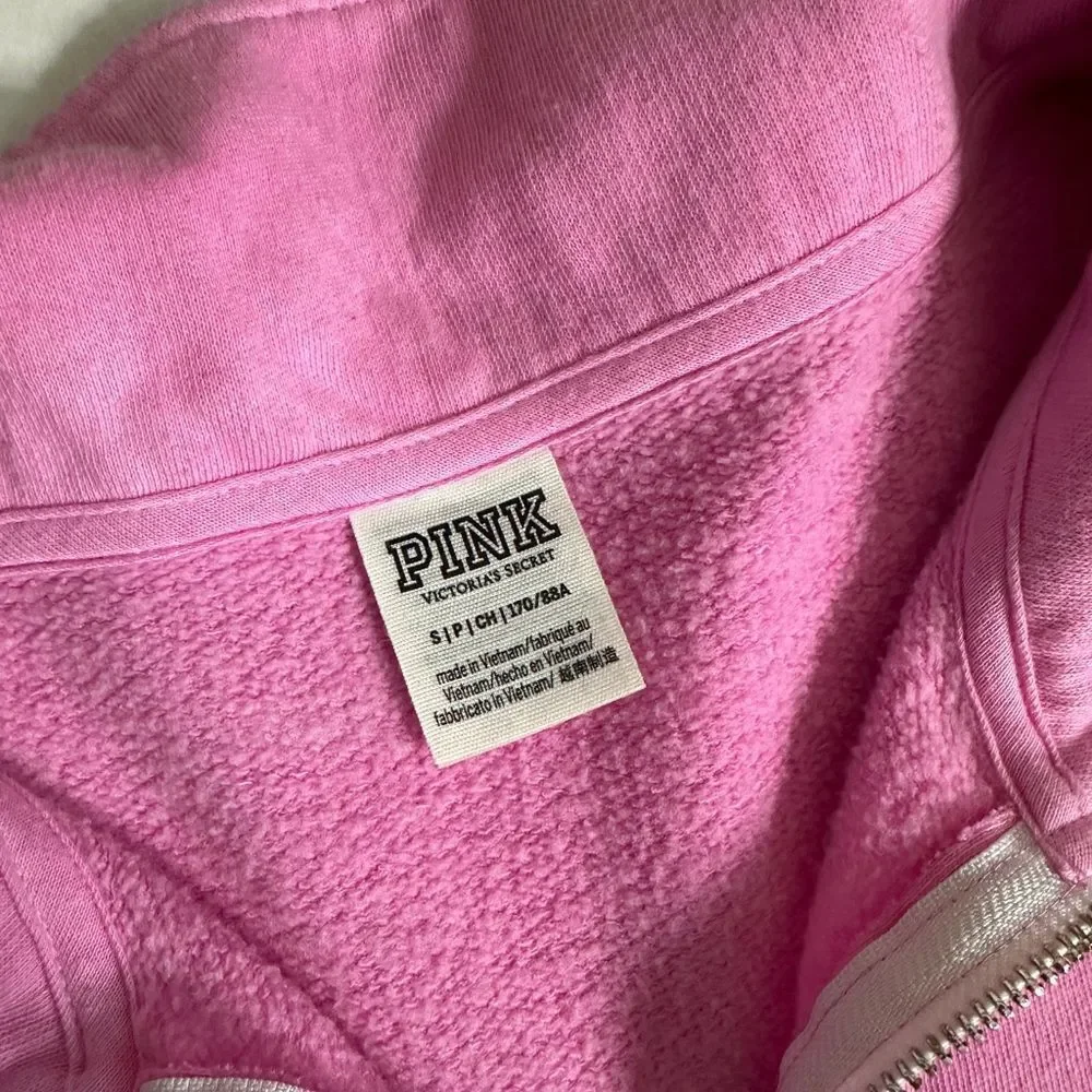 Victoria’s Secret PINK Varsity Half Zip Tie Dye Pullover Oversized Sweatshirt - Picture 7 of 11